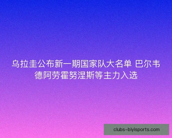 乌拉圭公布新一期国家队大名单 巴尔韦德阿劳霍努涅斯等主力入选